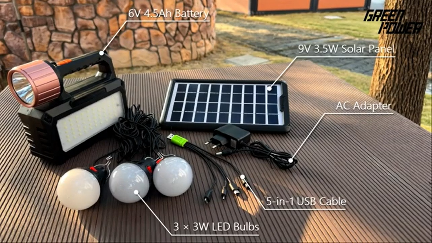 GP 0118B Nouveaux kits d'éclairage solaire portables – Balises de sécurité SOS et plus encore !