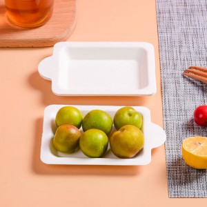 Eco-Friendly 5*4,5 Inch Paper Dessert Tray – Natural Disposable Bagasse Plate – Perfect for Serving Appetizers, Snacks, and Desserts, Creating Charcuterie Trays