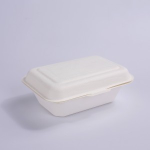 Bagasse 600ml Clamshell Takeout Containers, Biodegradable Eco Friendly Take Out to Go Food Containers with Lids for Lunch Leftover Meal Prep Storage, Microwave and Freezer Safe