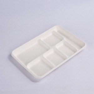 ZZ Eco Products 6-Compartments Lunch Tray 12 3/5″ x 8 3/4″ x 1 1/5″-250 count box
