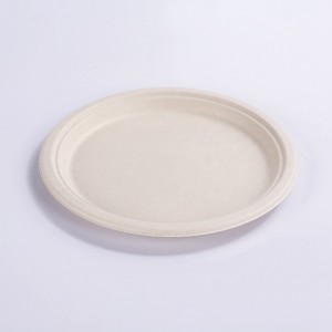 Eco-Friendly 9 Inch Paper Round Plate – Natural Disposable Bagasse Plate –  Plate Made of Sugarcane Fiber