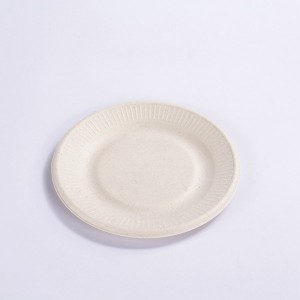 Eco-Friendly 7 Inch Paper Lace Round Plate – Natural Disposable Bagasse Plate –  Plate Made of Sugarcane Fiber