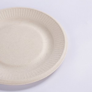 Eco-Friendly 7 Inch Paper Lace Round Plate – Natural Disposable Bagasse Plate –  Plate Made of Sugarcane Fiber
