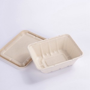 1500ml  Bagasse Takeout Containers, Biodegradable Eco Friendly Take Out To Go Food Containers with Lids for Lunch Leftover Meal Prep Storage, Microwave and Freezer Safe