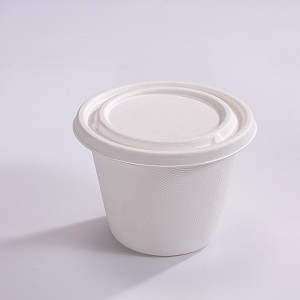 ZZ Eco Products Biodegradable Sugarcane Bagasse Soup Cup Lid-Fits 16oz-500 count box