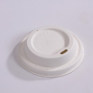 80mm Bagasse Lids For 8-20 oz Coffee Cups, Disposable Paper Cup Lids, Elevated Spout, Hot/Cold Beverage Drinking-Ideal for Water Coolers, Party, or Coffee On the Go