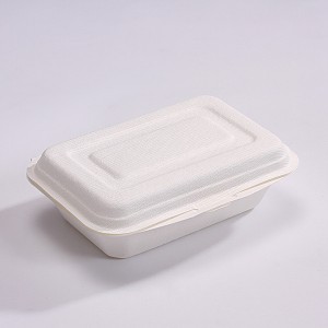 Bagasse 450ml Clamshell Takeout Containers, Biodegradable Eco Friendly Take Out to Go Food Containers with Lids for Lunch Leftover Meal Prep Storage, Microwave and Freezer Safe