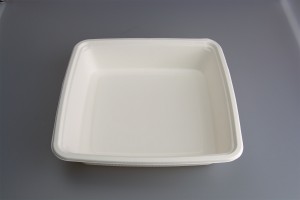 100% Compostable 1 Compartment 9*9 INCH Plates,Eco-Friendly Disposable Bagasse Tray,Heavy Duty Take-away School Lunch Tray