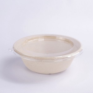 100% Compostable 32 oz Paper Wide Round Bowls PET Lid, Heavy-Duty Disposable Bowls, Eco-Friendly Natural Bleached Bagasse, Hot or Cold Use, Biodegradable Made of SugarCane Fibers