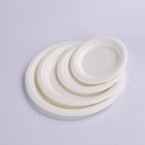 Eco-Friendly 7 Inch Paper Round Plate – Natural Disposable Bagasse Plate –  Plate Made of Sugarcane Fiber