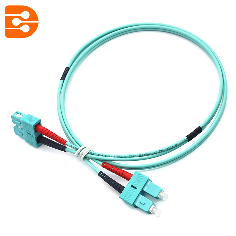 Cordó de connexió de fibra òptica SC/PC dúplex a SC/PC OM3 MM