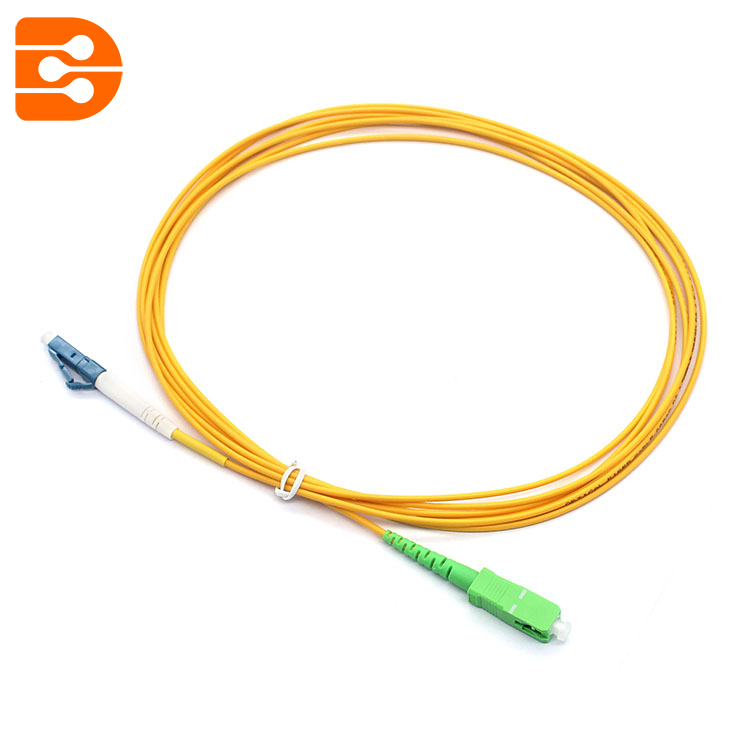 Simplex SC/APC ទៅ LC/UPC SM Fiber Optic Patch Cord