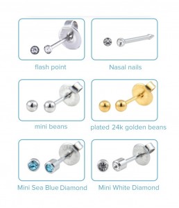 M Series Ear Piecer Disposable Steril Safety Hygiene Gampang Gunakake Kacang Kupu-Kupu Lembut Pribadi