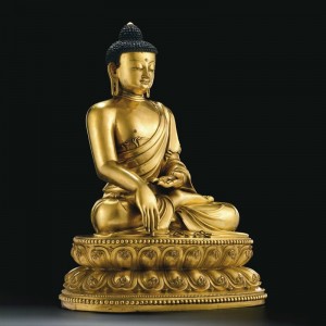 Patung Buddha Sakyamuni Perunggu