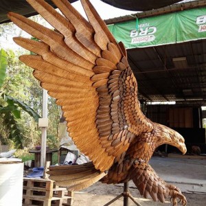 Fonderie fournie Sculpture d'aigle à tête blanche en bronze