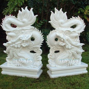 Ķīniešu marmora pūķa skulptūra