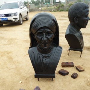 Estátua de busto de retrato humano de bronze