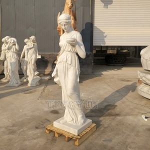 Marmurowa Rzeźbiona Statua Hebe Bogini Młodości