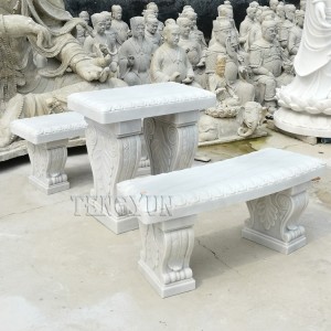 Āra dārza dekoratīvais marmora galds un sols