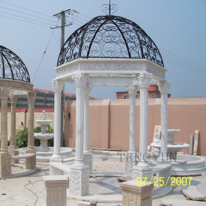 Gazebo de mármol grande para jardín al aire libre para decoración