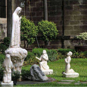 Estátuas de mármore de tamanho real esculpidas à mão ao ar livre para venda