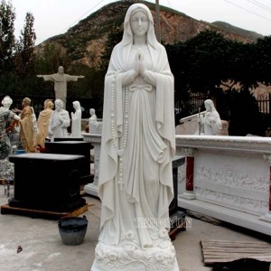بیرونی ہاتھ سے کھدی ہوئی مذہبی لائف سائز ماربل ہماری لیڈی آف فاطمہ کے مجسمے برائے فروخت