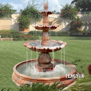Lambun Farin Marble Fasahar Tiers Water Fountain