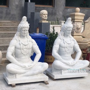 시바 힌두교 동상의 흰색 대리석 제왕