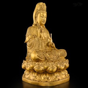 Bronza budhismo Avalokiteŝvara statuo