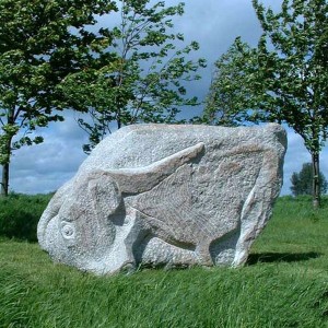 Ogród Ozdobny Kamień Granitowy Abstrakcyjny Posąg Człowieka