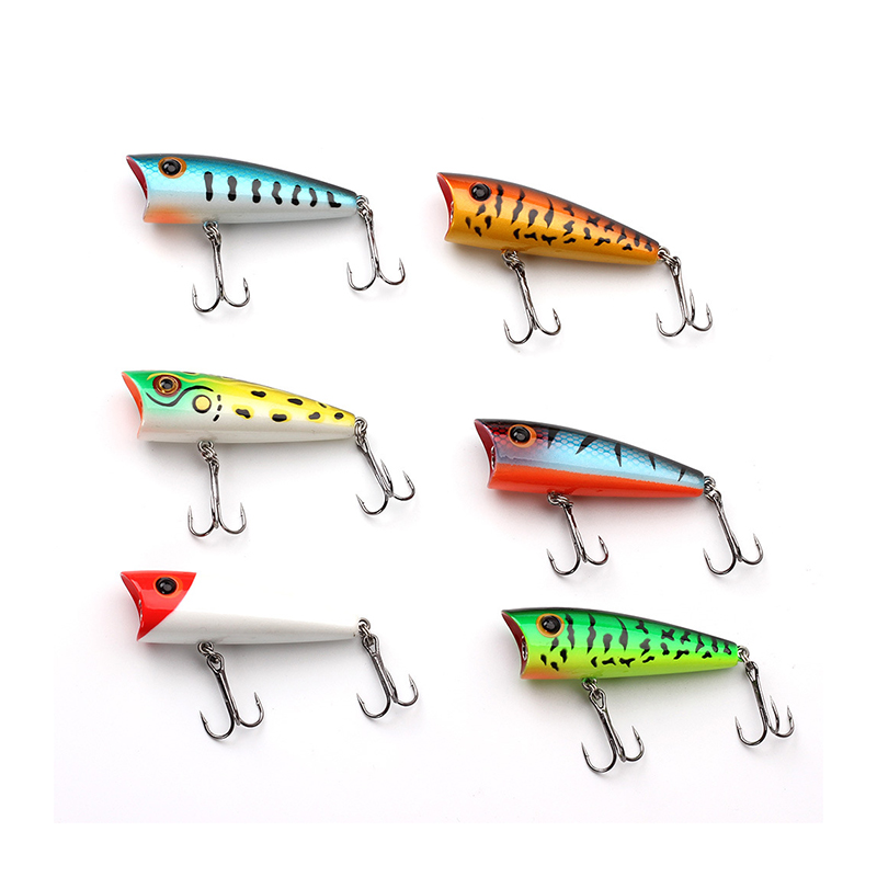 Leurres de pêche Topwater Bass Hard Baits 3D Eyes Life-Like Swimbait Fishing Poppers 8g