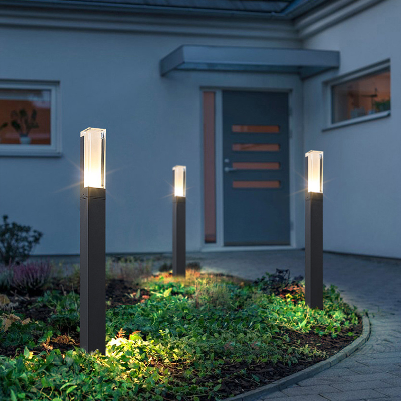 Lumină de grădină cu LED Lumină modernă pentru stâlp Lampă de exterior peisaj pentru gazon