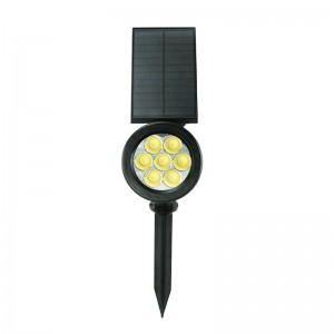 Solar spotlights, solenergi lys 2-i-1 justerbar hage utendørs LED solar hage lys