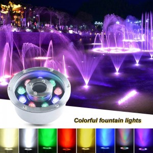 LED underwater light submersible pump led water fountain lights and nozzles with led light for pool fountains