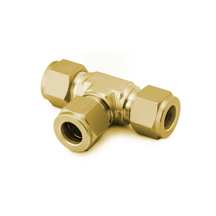 BDUT Union Tee Double ferrule Brass Compression Instrumentation Tube Fittings
