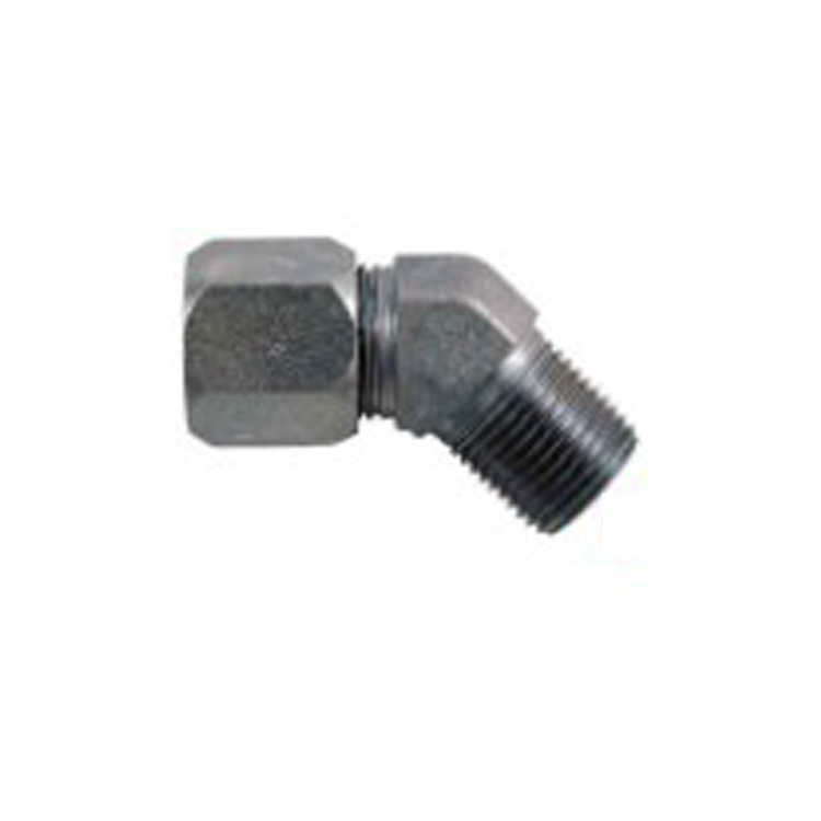 C2503 Flareless x Male Pipe 45° වැලමිට SAE# 080302 SAE J514 Flareless Tube Fitting Hydraulic Steel Fittings 27355