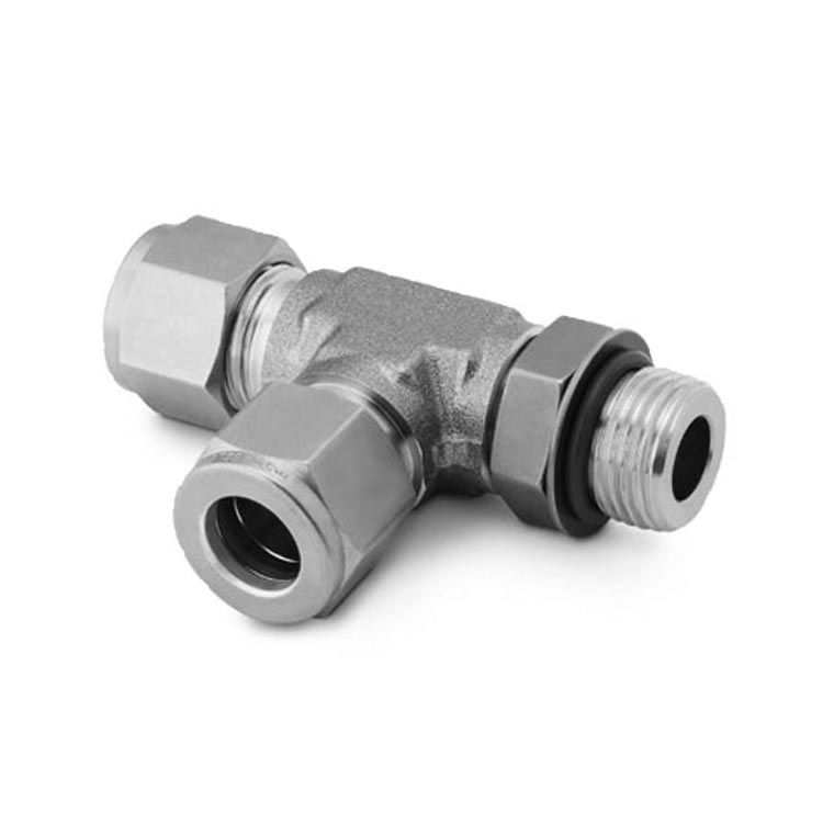 DTR Male Run Tee Steel Compressione Instrumentation Tube Fittings