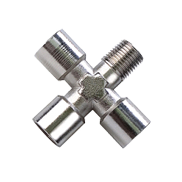 E920 One Male Cross Euro Nickel Plated Brass Pipe Fitting & Adapter