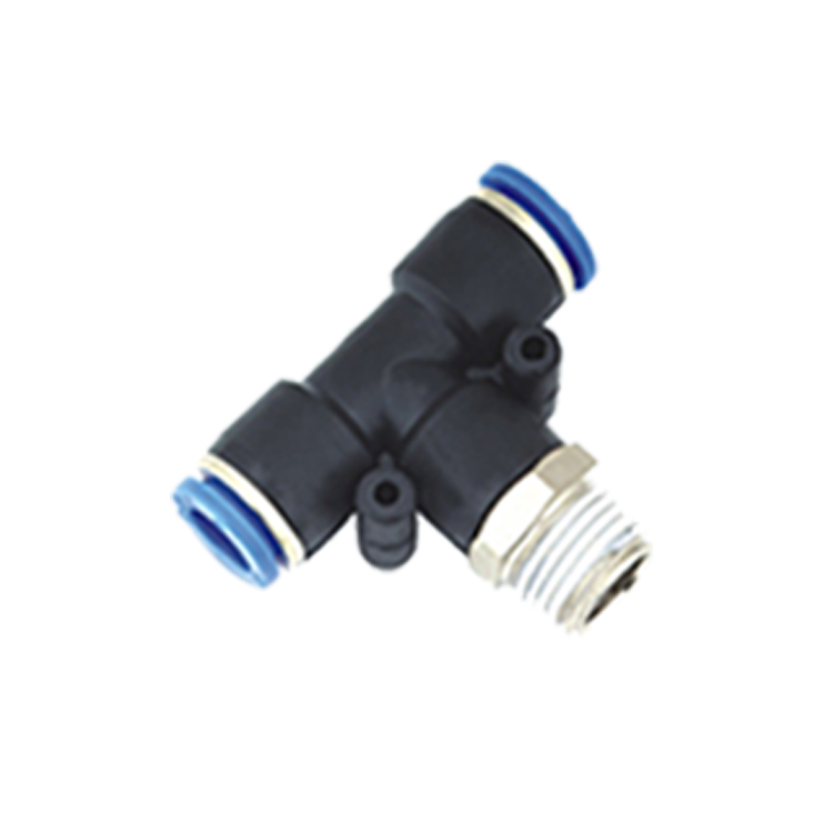 PBT Male Branch Tee Plastic Poly Push In Tube to Pipe Adapter Connector Fittings