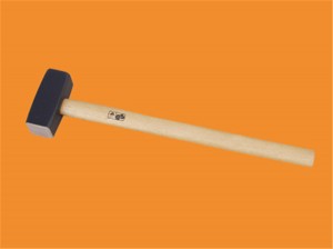 Stenhammer af tysk type med dobbeltfarvet TPR håndtag / træhåndtag