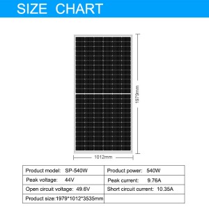 Flighpower 540W Solar Photovoltaic Panels Mei Solar Invert En Solar System Foar Home SP-540W