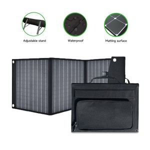 បន្ទះស្រូបពន្លឺព្រះអាទិត្យ 50W Folding All Black Solar Panel Flighpower SPF-50