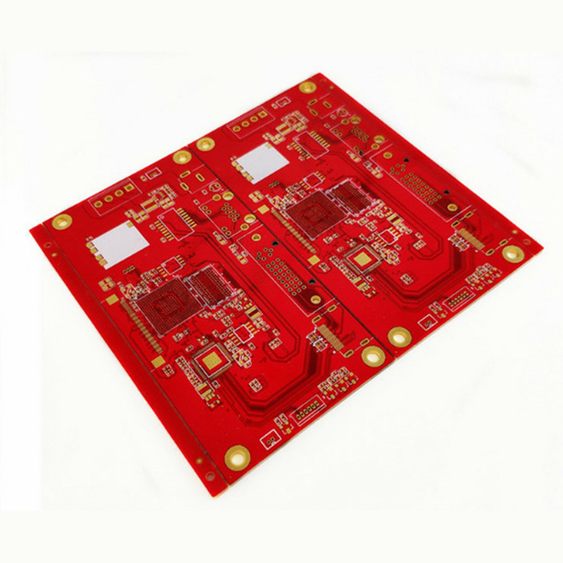 ELECTRONIC PCB EXPRESS SERVICE FR4 CIRCUIT BOARD FABRICATION DOUBLE-SIDED RED SOLDER MASK IMMERSION GOLD PCB BOARD WITH HIGH QUALITY Featured Image