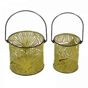 Indoor Outdoor Rustic metal Candle Hurricane Lantern For Table Top Or Wall Hanging Display