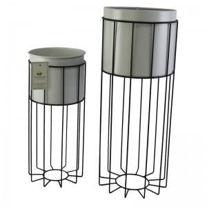 Metal Flower Stand with Pot Plant Pot Holder for Garden Decoration