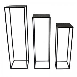 Black Metal Planter Stand Set of Three for Home Decoration