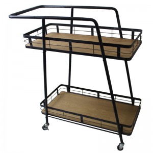 Modern 2-Tier Movable Metal Storage Shelves Kitchen Cart Shelf for Living Room & Kitchen