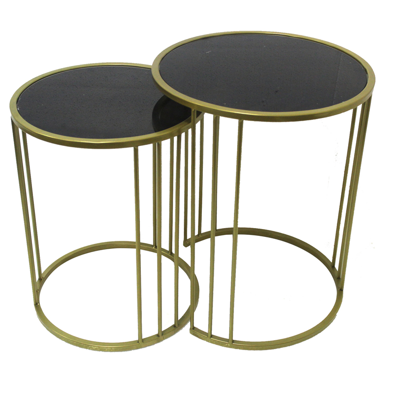 Black Modern Marbling Top Round Metal Tea Table Sofa Side Simple Wrought Iron Coffee Table Featured Image