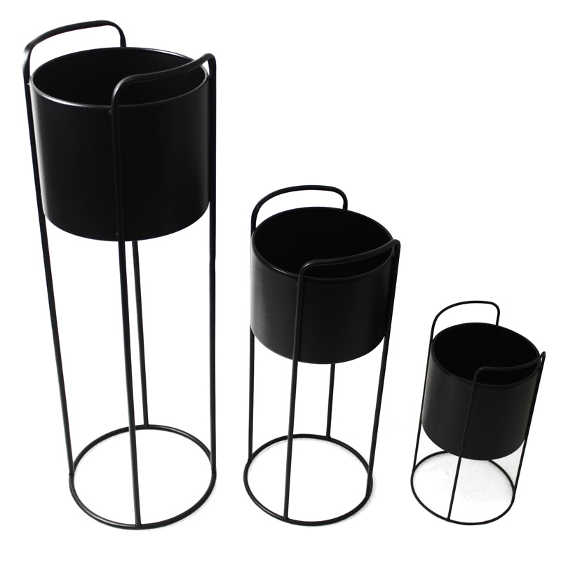 China Manufacturer Direct Sales Modern Design Metal Shelf Flower Pot Planter Stand for Home and Garden Decoration Featured Image