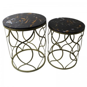 Hot Sale Design Metal Marble Top Side End Table
